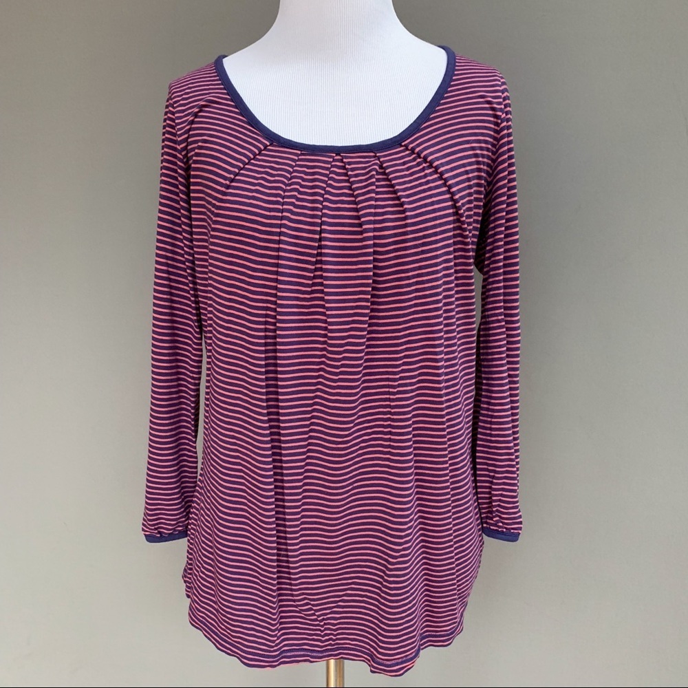Boden Orange Blue Striped Top, US 6.
